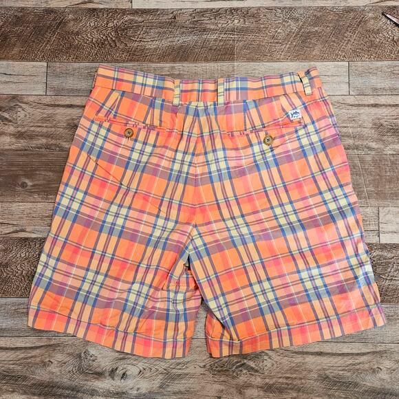 SOUTHERN TIDE SKIPJACK 9 INCH SHORTS PLAID SIZE 34 PASTEL BEACH GOLF COTTON - Picture 4 of 11